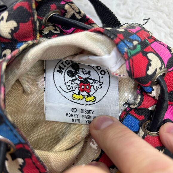 Vtg Mickey & Co. Mini Mickey Mouse Colorful Backpack Bag Tote